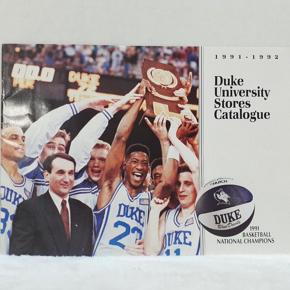 Duke University Stores Catalog 1991-92 Basketball National Champs Team Coach K
